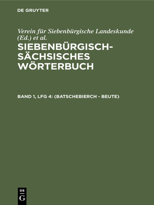 cover image of (Batschebierch--Beute)